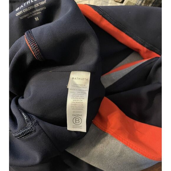 Athleta Navy Crest Colorblock Tight‎ Leggings Women's Medium - Picture 4 of 5